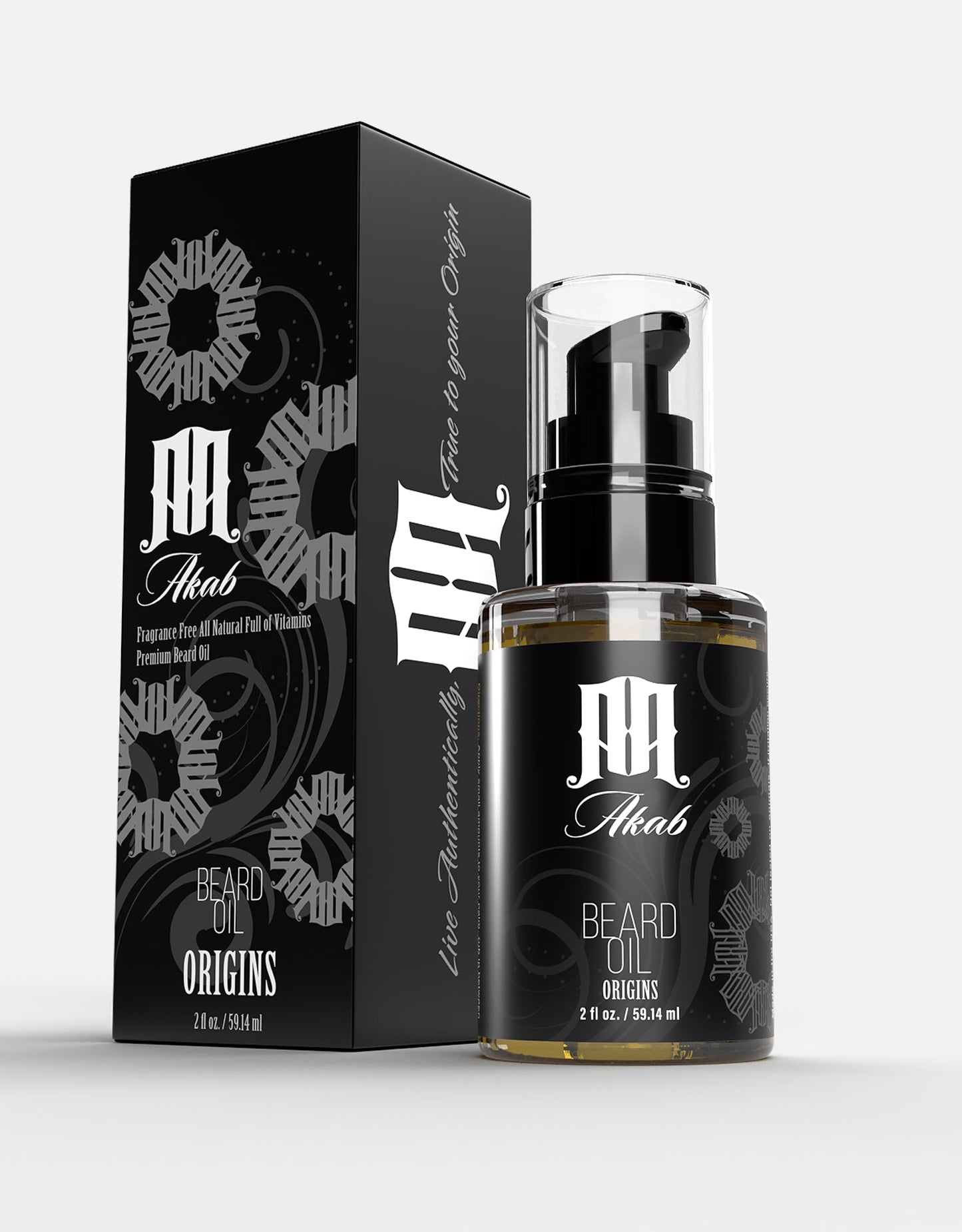 Akab Classic Beard Oil - Unscented, All Natural, Full of Vitamins & Nutrients for A Richer Beard - AKAB LIFE