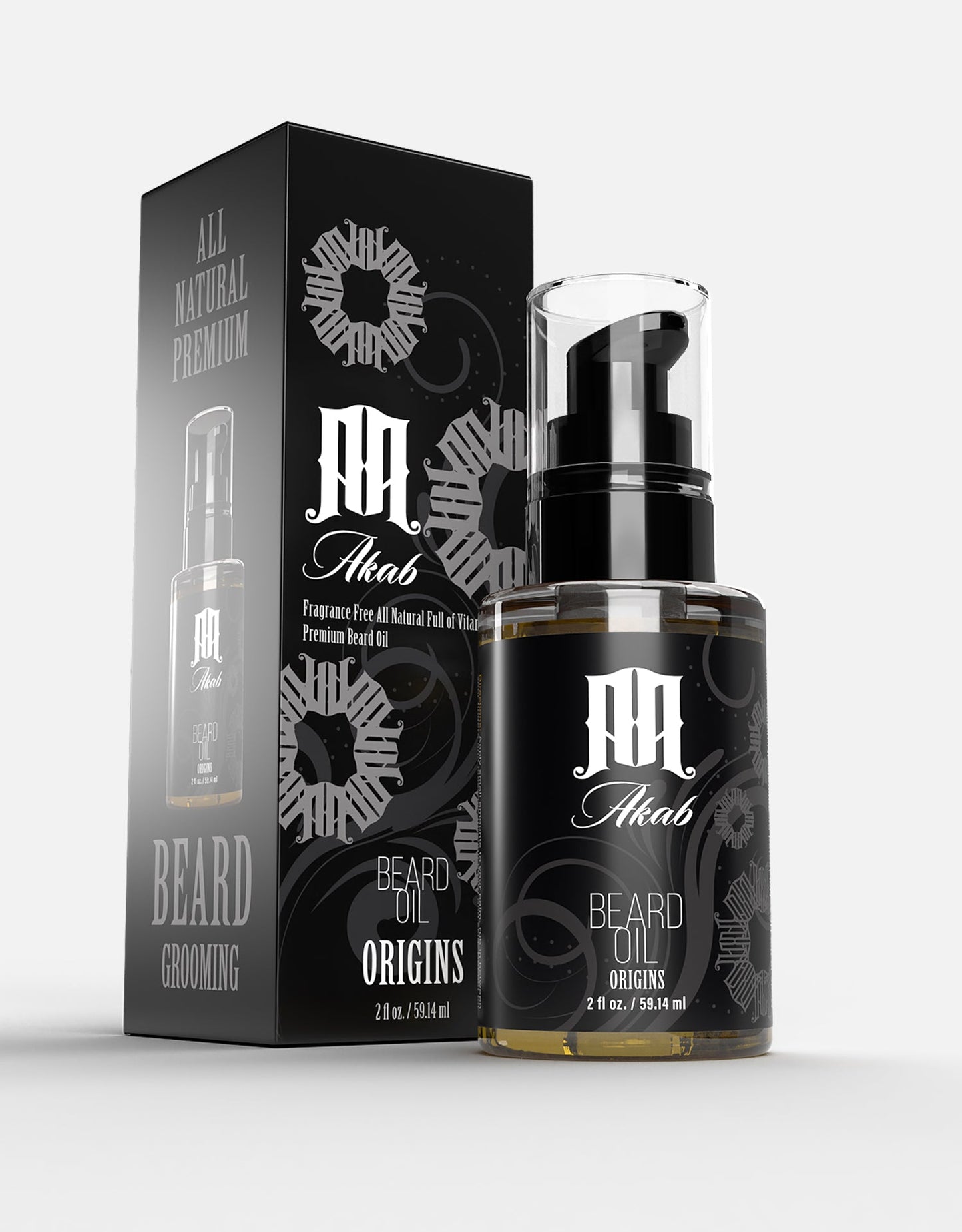 Akab Classic Beard Oil - Unscented, All Natural, Full of Vitamins & Nutrients for A Richer Beard - AKAB LIFE
