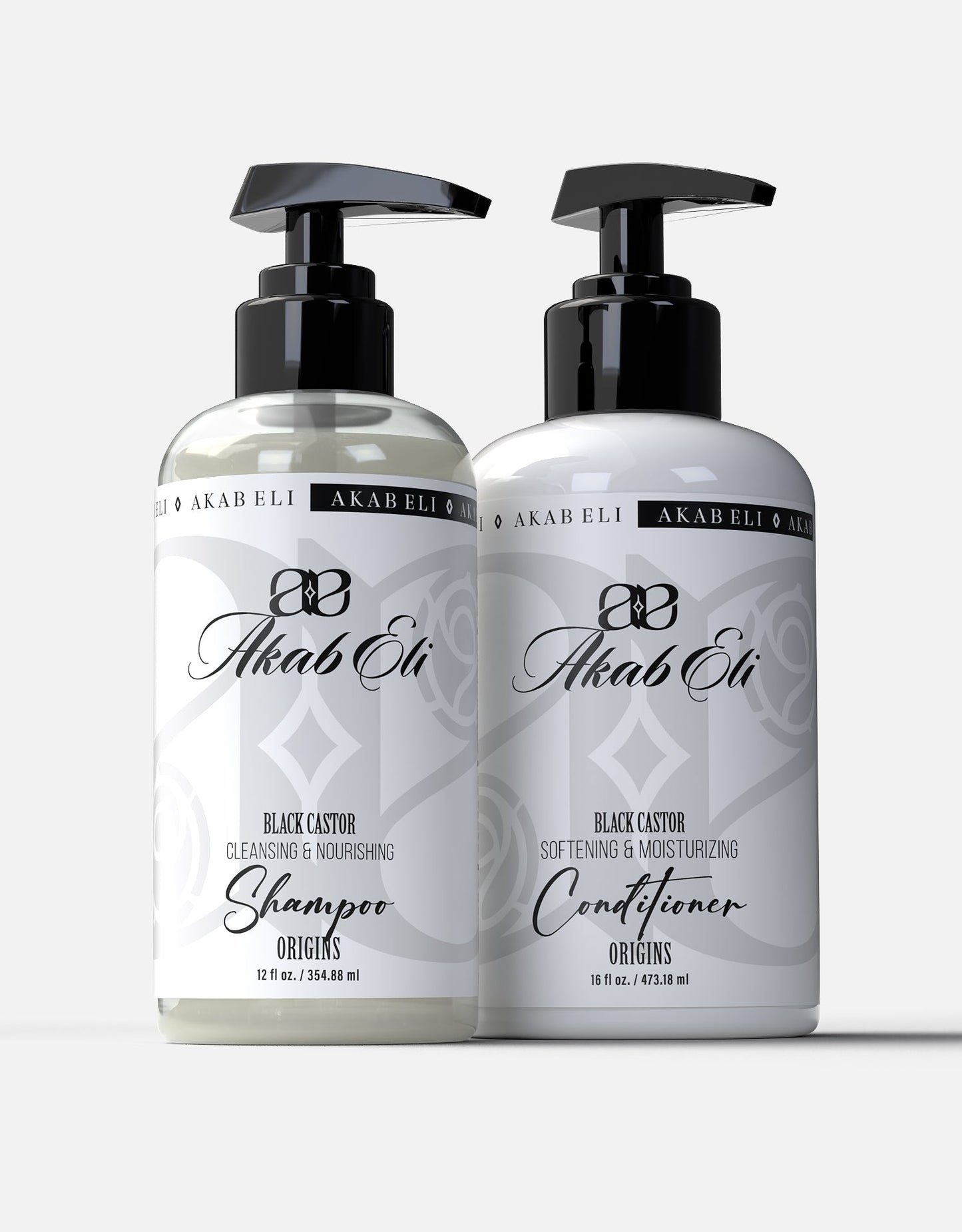 Akab Eli Origins All - Natural Hair Shampoo & Conditioner Set - Black Castor Oil, Aloe Vera Juice, Lavender Extract, & Rosemary Infusion for Dream Hair - AKAB LIFE