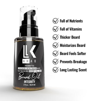 <b>Integrity</B> - Premium Beard Oil - Moisturizes, Prevents Breakage, and Promotes Thicker & Fuller Beards - AKAB LIFE